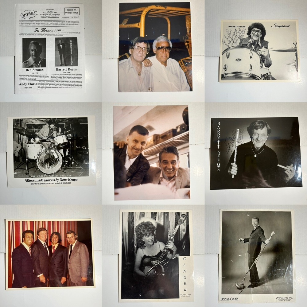 Collection of Vintage 1930s-1980s Drummer Photos: Barrett Deems, Buddy Rich....